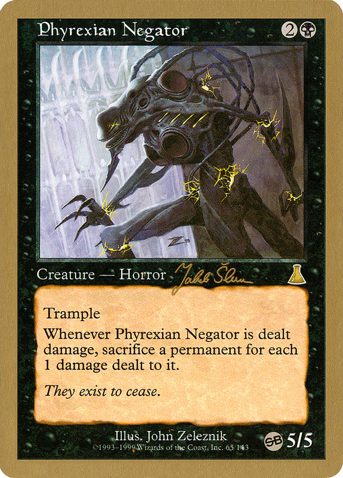 Phyrexian Negator (Jakub Slemr) (SB) [World Championship Decks 1999] | The CG Realm