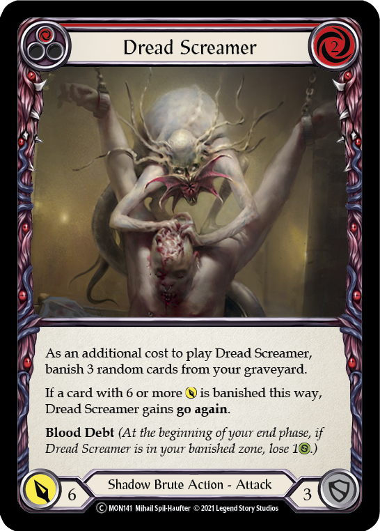 Dread Screamer (Red) [U-MON141-RF] (Monarch Unlimited)  Unlimited Rainbow Foil | The CG Realm