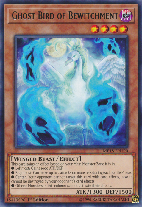 Ghost Bird of Bewitchment [MP18-EN190] Rare | The CG Realm