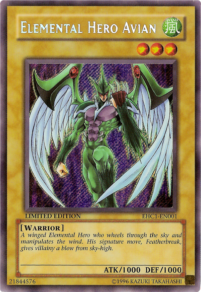 Elemental Hero Avian [EHC1-EN001] Secret Rare | The CG Realm