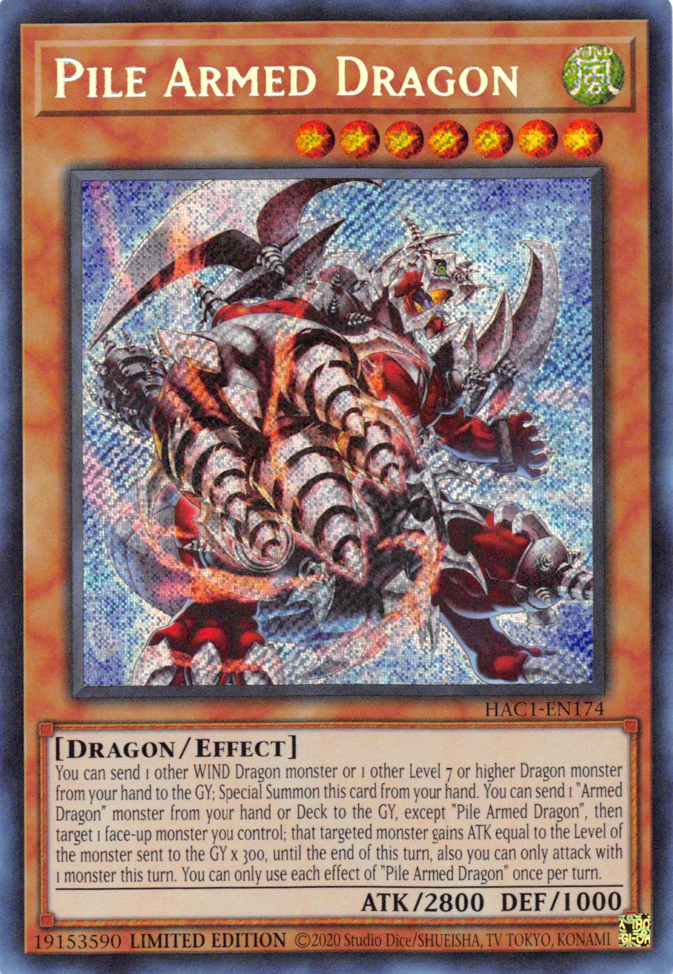 Pile Armed Dragon [HAC1-EN174] Secret Rare | The CG Realm