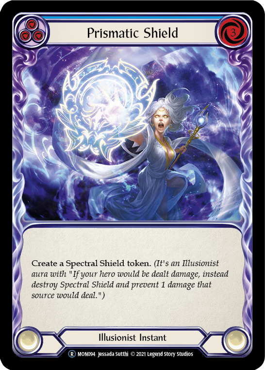 Prismatic Shield (Blue) [U-MON094-RF] (Monarch Unlimited)  Unlimited Rainbow Foil | The CG Realm