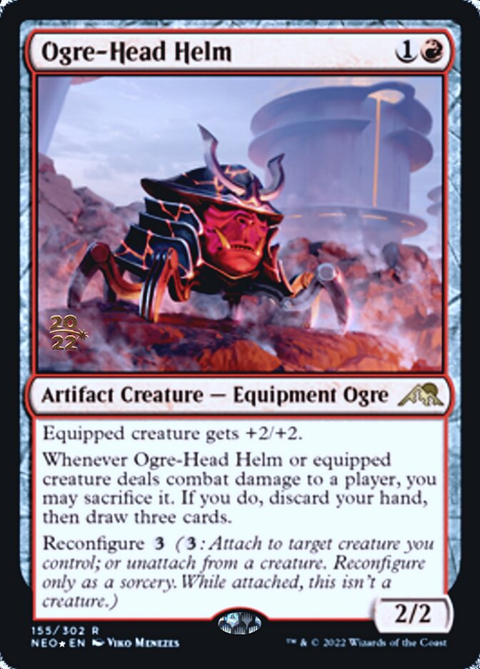 Ogre-Head Helm [Kamigawa: Neon Dynasty Prerelease Promos] | The CG Realm