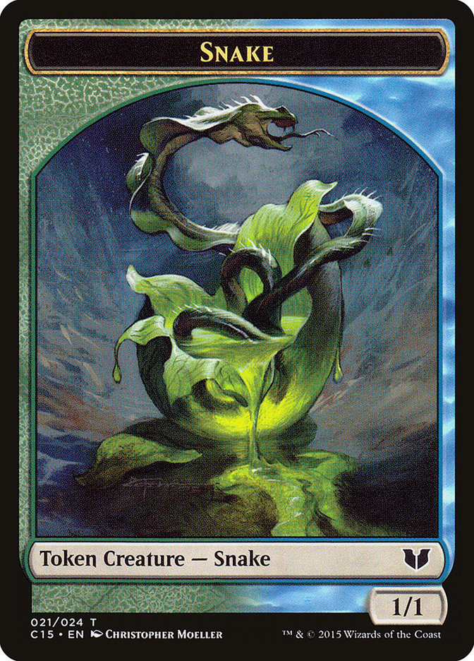 Snake (021) // Saproling Double-Sided Token [Commander 2015 Tokens] | The CG Realm