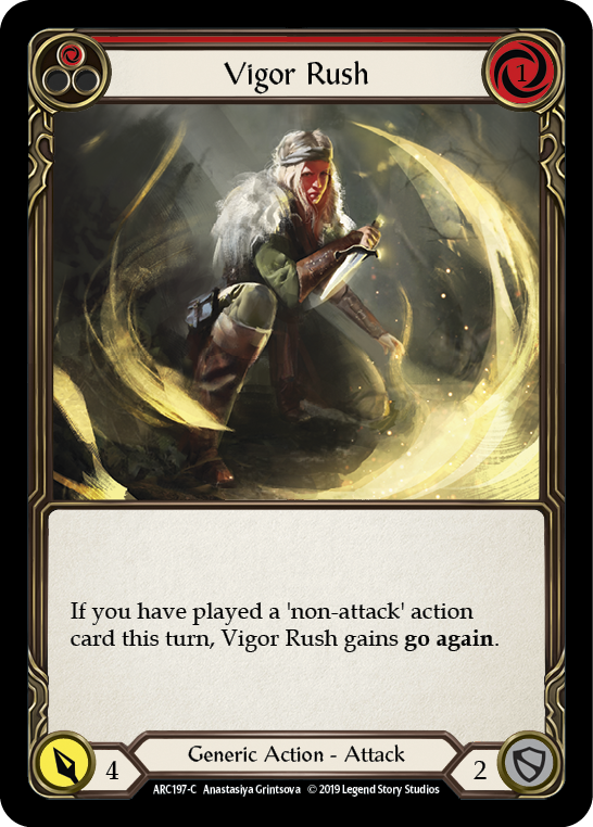 Vigor Rush (Red) [ARC197-C] (Arcane Rising)  1st Edition Rainbow Foil | The CG Realm