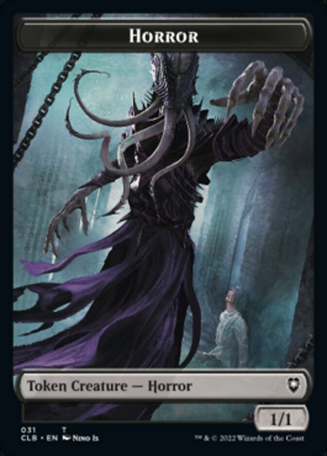 Horror // Centaur Double-Sided Token [Commander Legends: Battle for Baldur's Gate Tokens] | The CG Realm