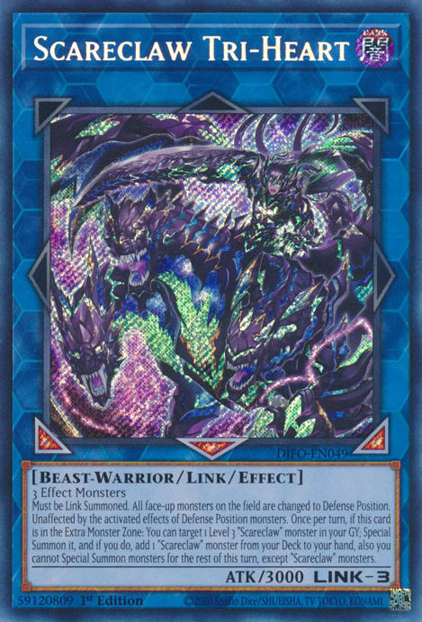 Scareclaw Tri-Heart [DIFO-EN049] Secret Rare | The CG Realm