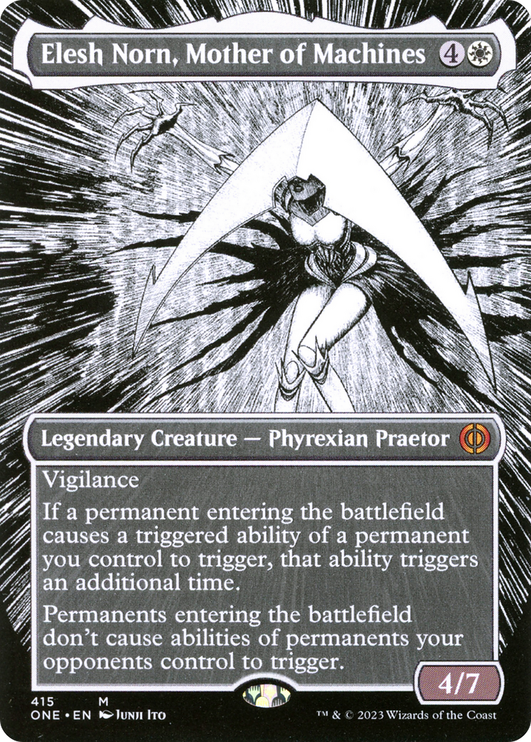 Elesh Norn, Mother of Machines (Borderless Manga) [Phyrexia: All Will Be One] | The CG Realm