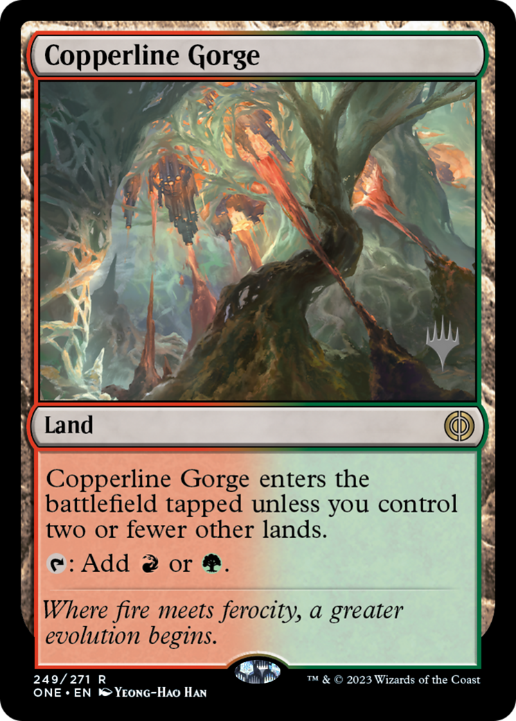 Copperline Gorge (Promo Pack) [Phyrexia: All Will Be One Promos] | The CG Realm