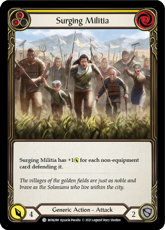 Surging Militia (Yellow) [MON288] (Monarch)  1st Edition Normal | The CG Realm