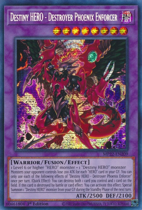 Destiny HERO - Destroyer Phoenix Enforcer [MP22-EN209] Prismatic Secret Rare | The CG Realm