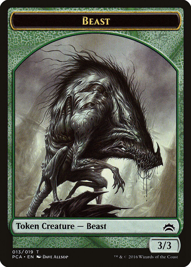 Beast // Saproling Double-Sided Token [Planechase Anthology Tokens] | The CG Realm