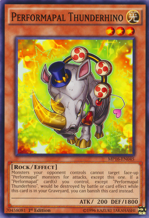 Performapal Thunderhino [MP16-EN045] Common | The CG Realm