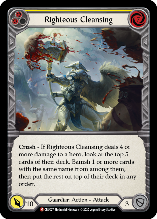 Righteous Cleansing [CRU027] (Crucible of War)  1st Edition Normal | The CG Realm