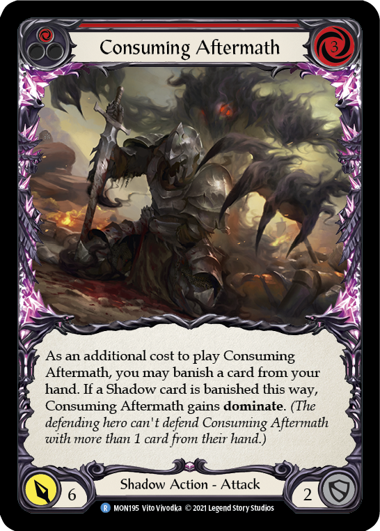 Consuming Aftermath (Red) [MON195-RF] (Monarch)  1st Edition Rainbow Foil | The CG Realm