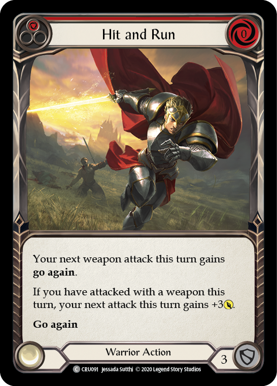 Hit and Run (Red) [CRU091] (Crucible of War)  1st Edition Normal | The CG Realm