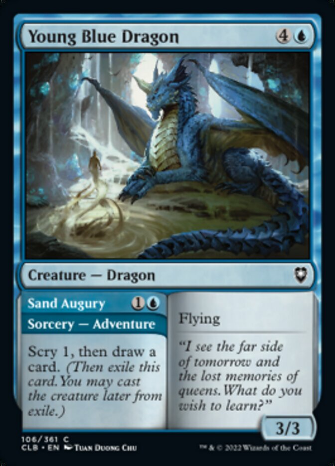 Young Blue Dragon // Sand Augury [Commander Legends: Battle for Baldur's Gate] | The CG Realm