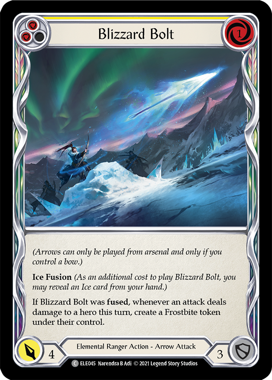 Blizzard Bolt (Yellow) [ELE045] (Tales of Aria)  1st Edition Rainbow Foil | The CG Realm