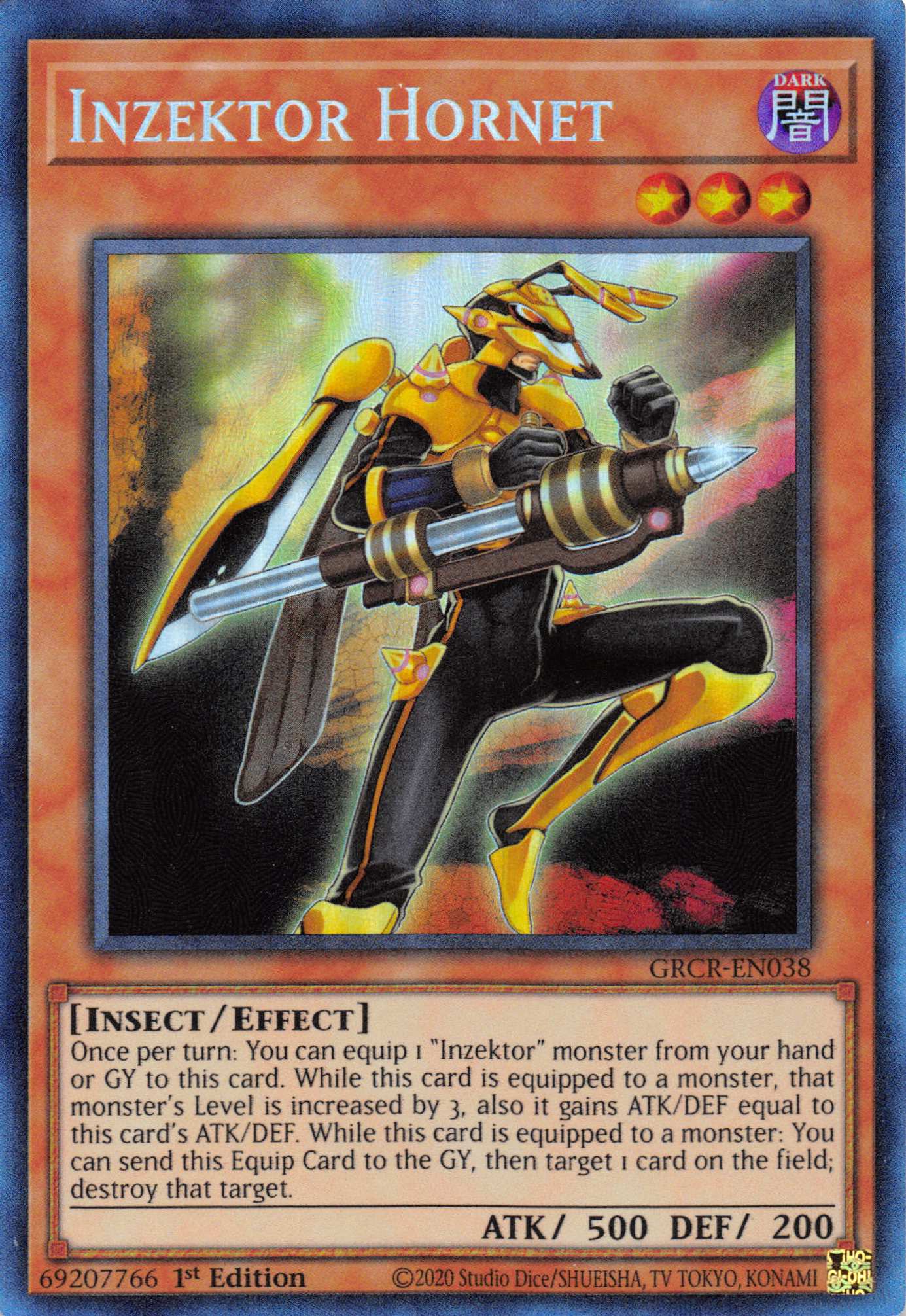 Inzektor Hornet [GRCR-EN038] Collector's Rare | The CG Realm