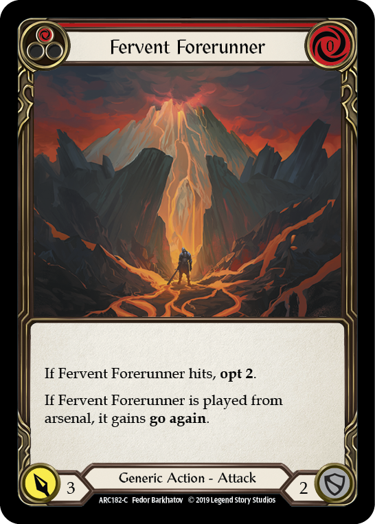 Fervent Forerunner (Red) [ARC182-C] (Arcane Rising)  1st Edition Rainbow Foil | The CG Realm