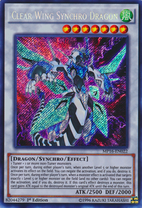 Clear Wing Synchro Dragon [MP16-EN022] Secret Rare | The CG Realm