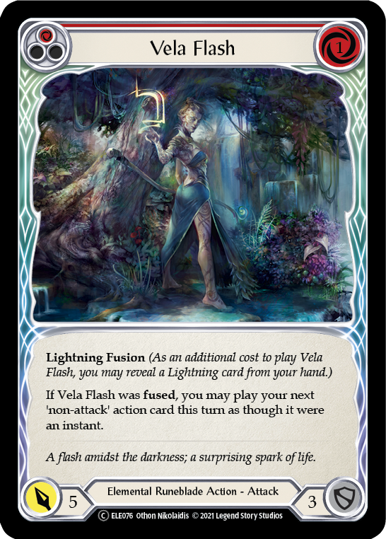 Vela Flash (Red) [U-ELE076] (Tales of Aria Unlimited)  Unlimited Rainbow Foil | The CG Realm