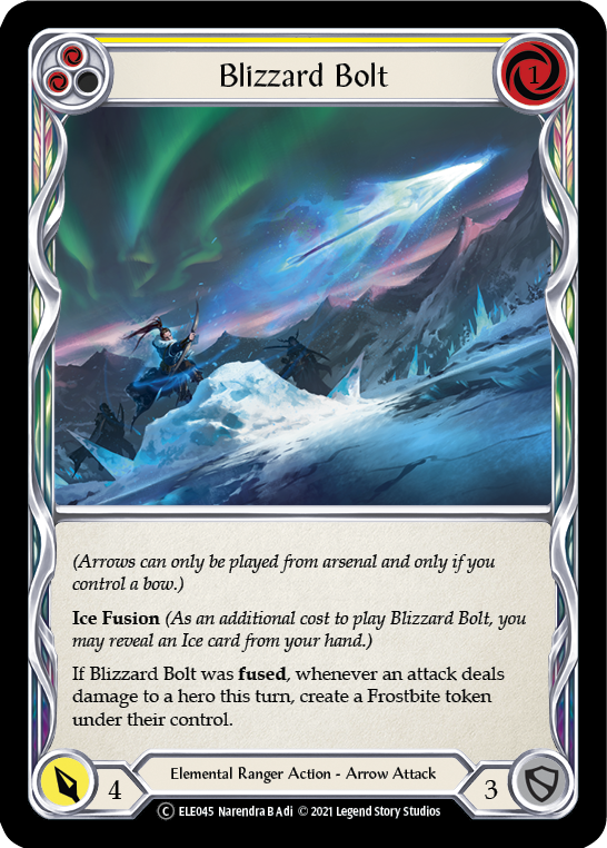 Blizzard Bolt (Yellow) [U-ELE045] (Tales of Aria Unlimited)  Unlimited Rainbow Foil | The CG Realm