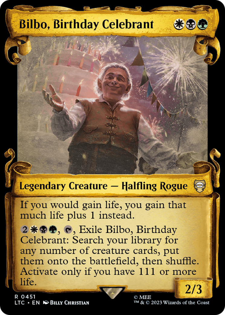 Bilbo, Birthday Celebrant [The Lord of the Rings: Tales of Middle-Earth Commander Showcase Scrolls] | The CG Realm