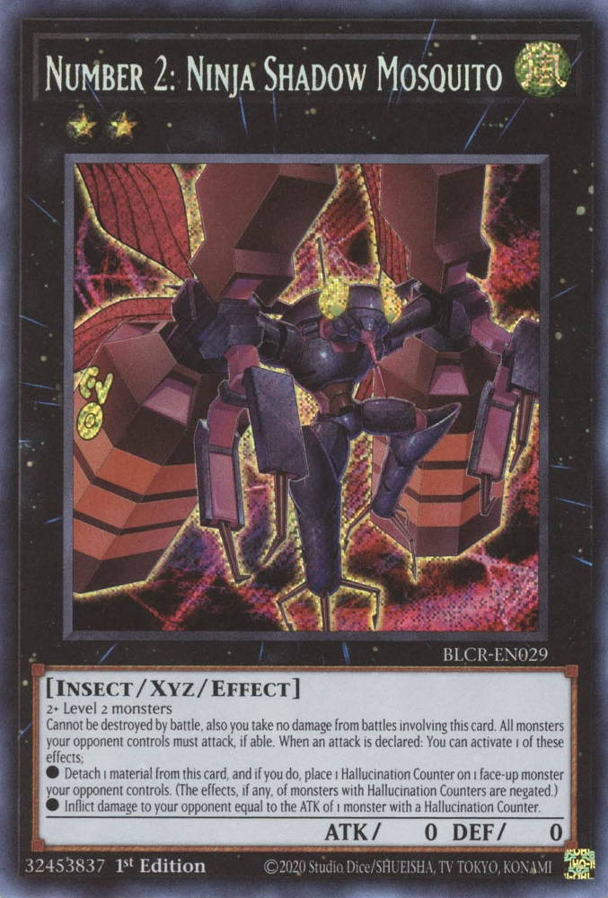 Number 2: Ninja Shadow Mosquito [BLCR-EN029] Secret Rare | The CG Realm