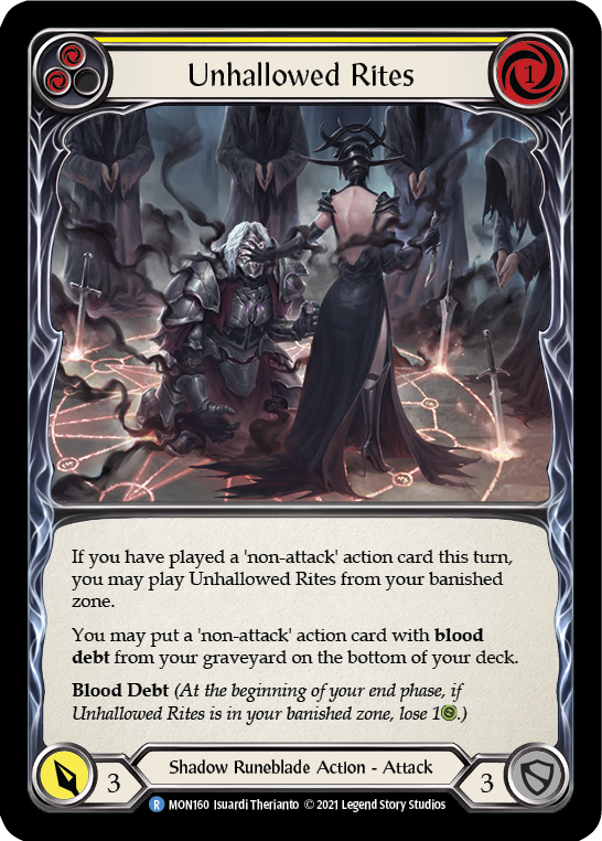 Unhallowed Rites (Yellow) [MON160-RF] (Monarch)  1st Edition Rainbow Foil | The CG Realm