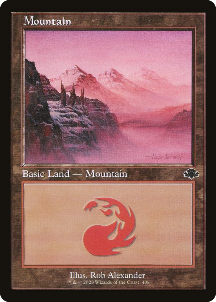 Mountain (408) (Retro) [Dominaria Remastered] | The CG Realm