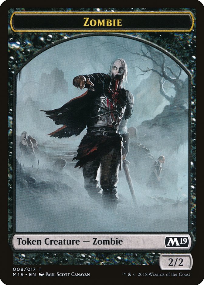 Knight // Zombie Double-Sided Token (Game Night) [Core Set 2019 Tokens] | The CG Realm