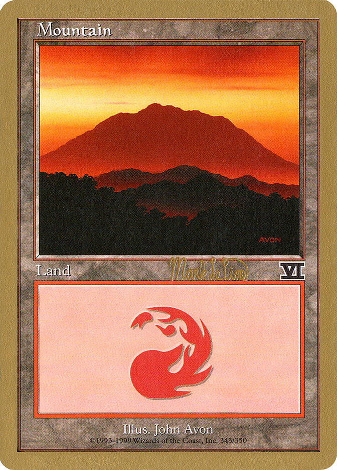 Mountain (mlp346a) (Mark Le Pine) [World Championship Decks 1999] | The CG Realm