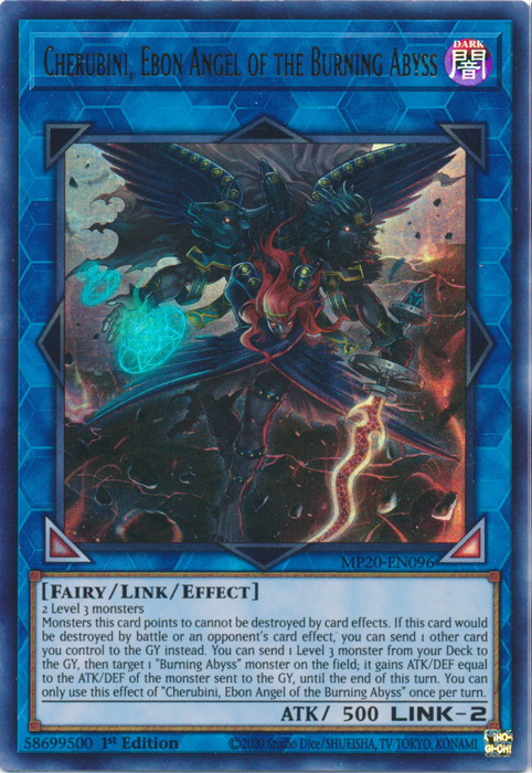 Cherubini, Ebon Angel of the Burning Abyss [MP20-EN096] Ultra Rare | The CG Realm