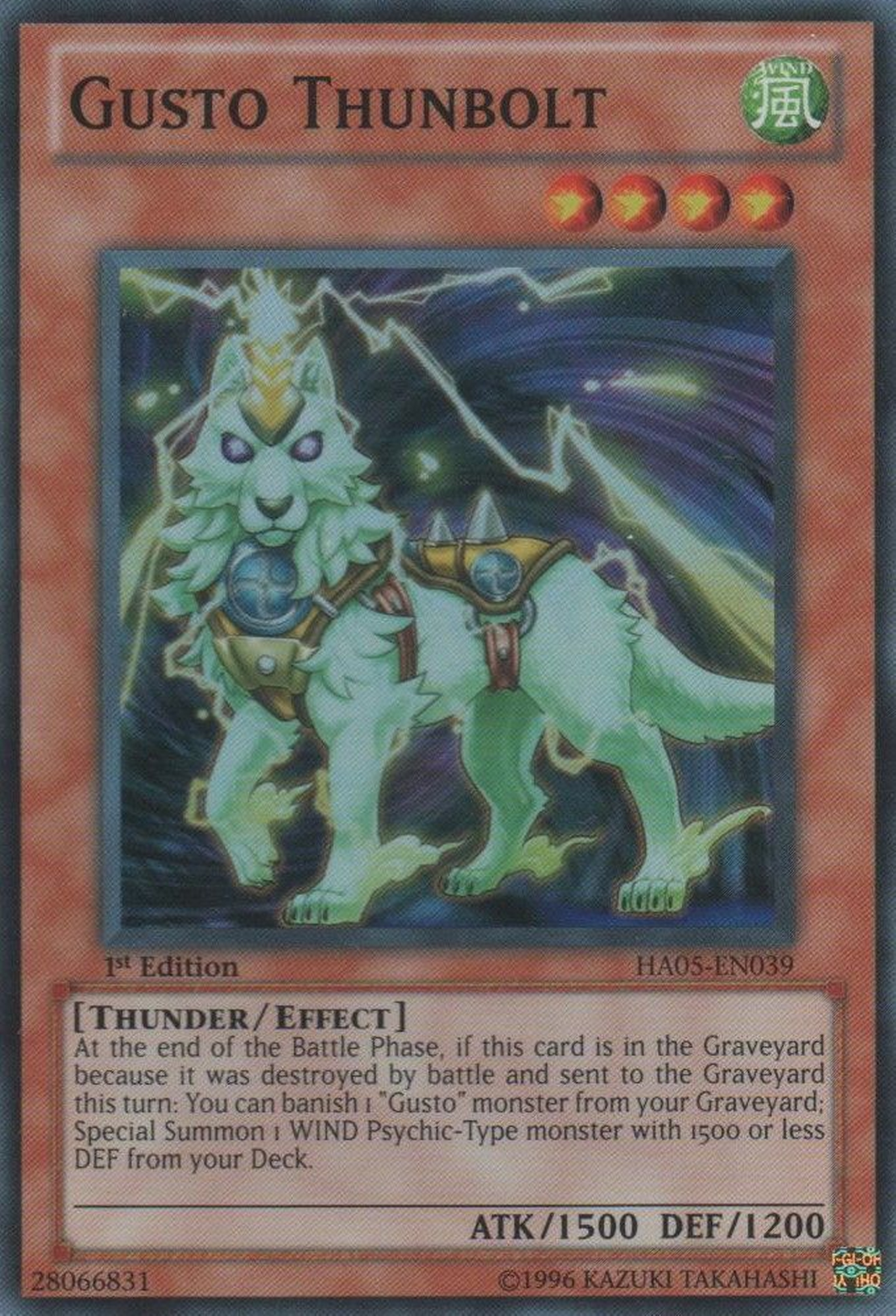 Gusto Thunbolt [HA05-EN039] Super Rare | The CG Realm