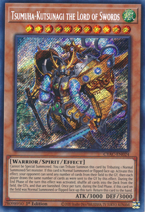 Tsumuha-Kutsunagi the Lord of Swords [CYAC-EN024] Secret Rare | The CG Realm