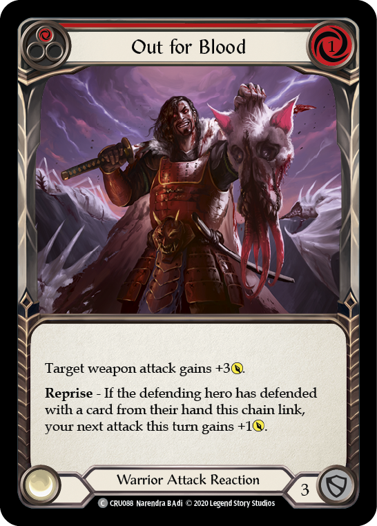 Out for Blood (Red) [CRU088] (Crucible of War)  1st Edition Rainbow Foil | The CG Realm