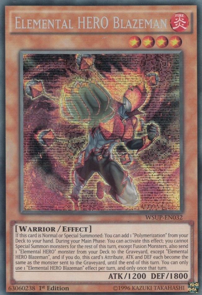 Elemental HERO Blazeman [WSUP-EN032] Secret Rare | The CG Realm