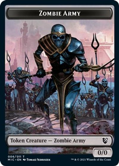 Zombie (005) // Zombie Army Double-Sided Token [Innistrad: Midnight Hunt Commander Tokens] | The CG Realm