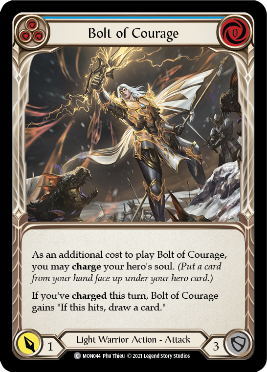 Bolt of Courage (Blue) [MON044] (Monarch)  1st Edition Normal | The CG Realm