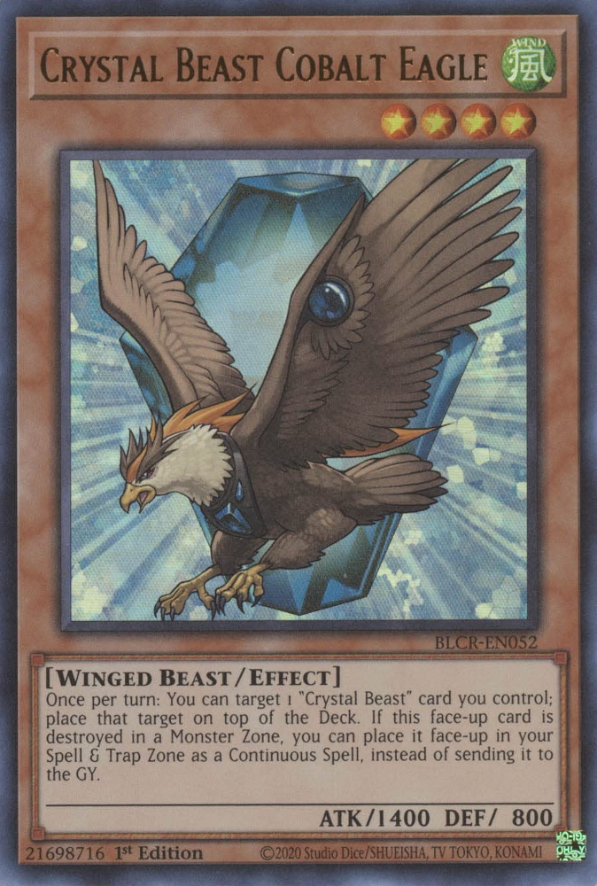 Crystal Beast Cobalt Eagle [BLCR-EN052] Ultra Rare | The CG Realm