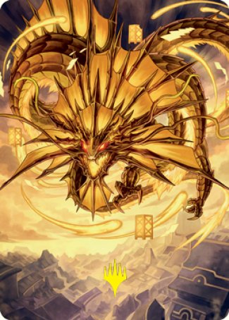 Ao, the Dawn Sky 2 Art Card (Gold-Stamped Signature) [Kamigawa: Neon Dynasty Art Series] | The CG Realm