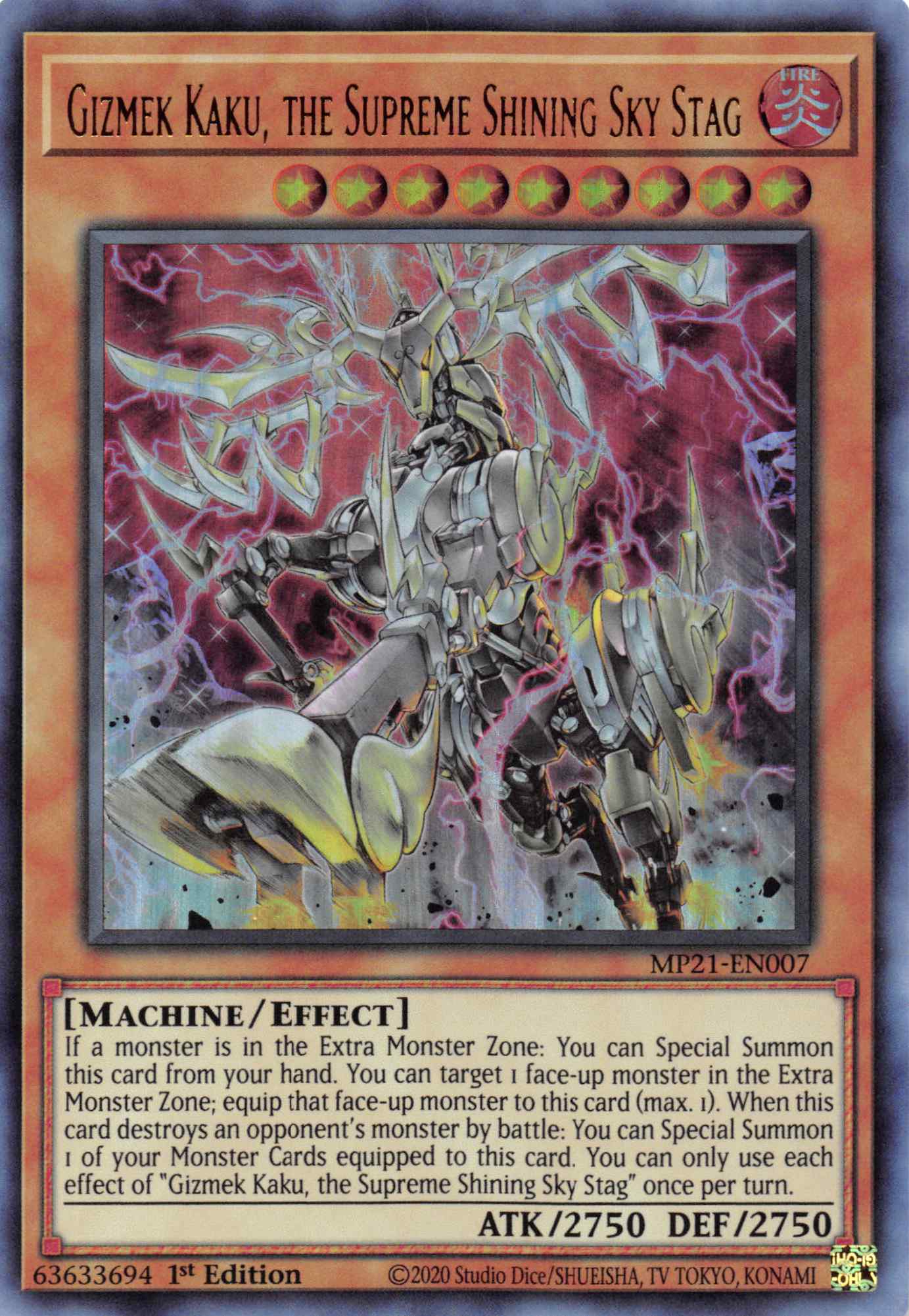 Gizmek Kaku, the Supreme Shining Sky Stag [MP21-EN007] Ultra Rare | The CG Realm