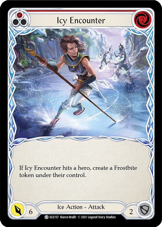 Icy Encounter (Red) [ELE157] (Tales of Aria)  1st Edition Rainbow Foil | The CG Realm