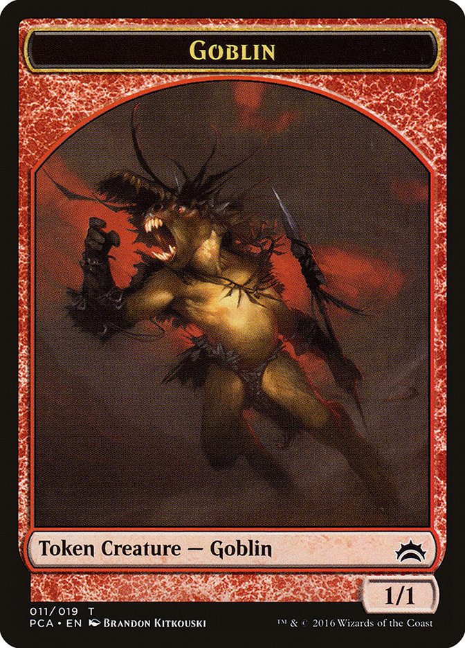 Saproling // Goblin Double-Sided Token [Planechase Anthology Tokens] | The CG Realm