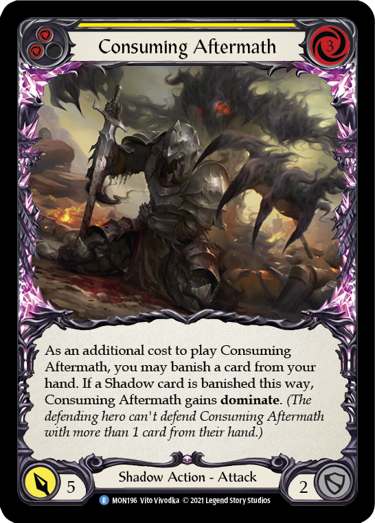 Consuming Aftermath (Yellow) [MON196] (Monarch)  1st Edition Normal | The CG Realm