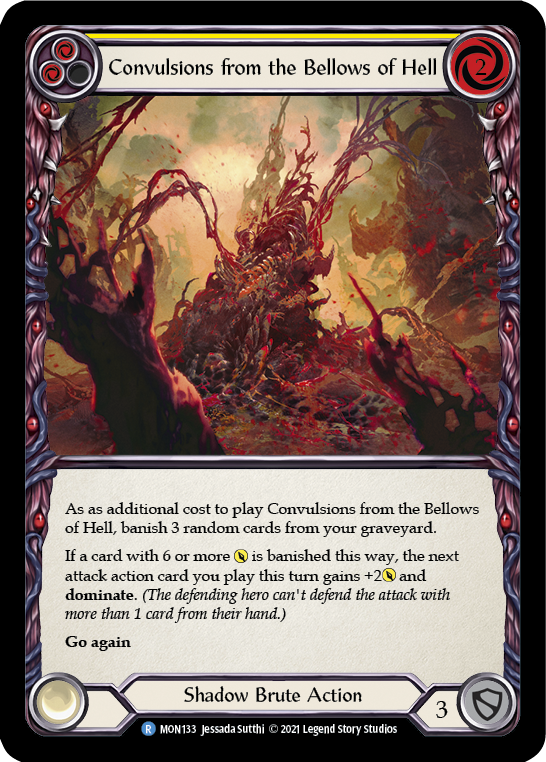 Convulsions from the Bellows of Hell (Yellow) [MON133-RF] (Monarch)  1st Edition Rainbow Foil | The CG Realm