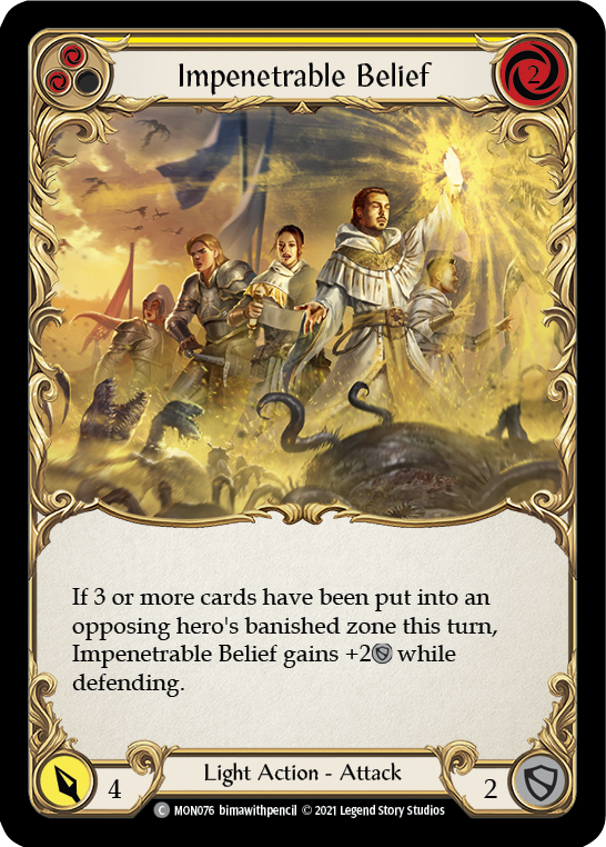 Impenetrable Belief (Yellow) [MON076] (Monarch)  1st Edition Normal | The CG Realm