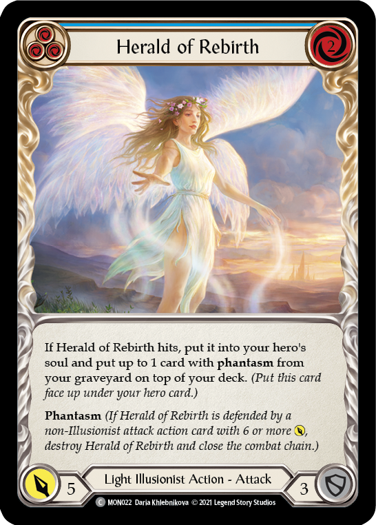 Herald of Rebirth (Blue) [MON022] (Monarch)  1st Edition Normal | The CG Realm