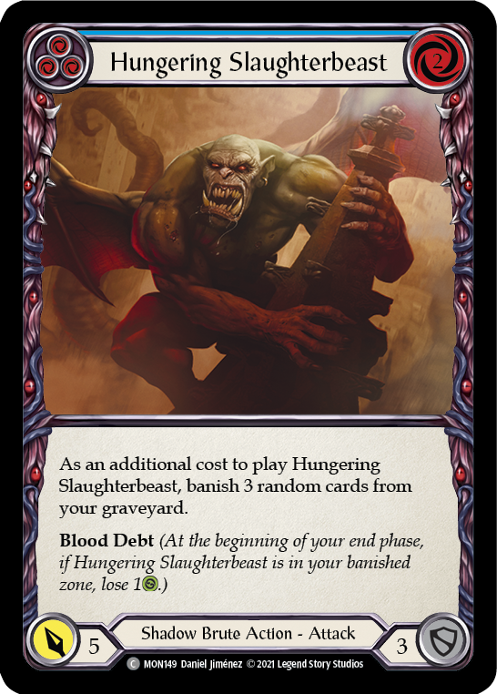 Hungering Slaughterbeast (Blue) [MON149] (Monarch)  1st Edition Normal | The CG Realm